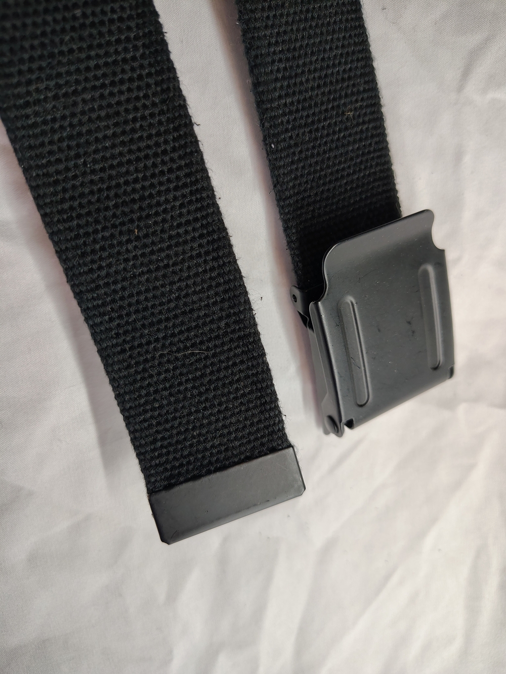 Black Webbed Tactical Belt with Metal Buckle Utility Streetwear